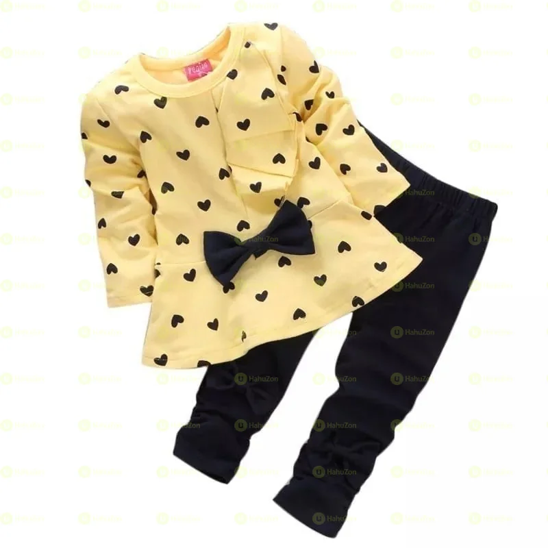 Girl Princesses  Bowknot Best Top Dress and Pants Suits