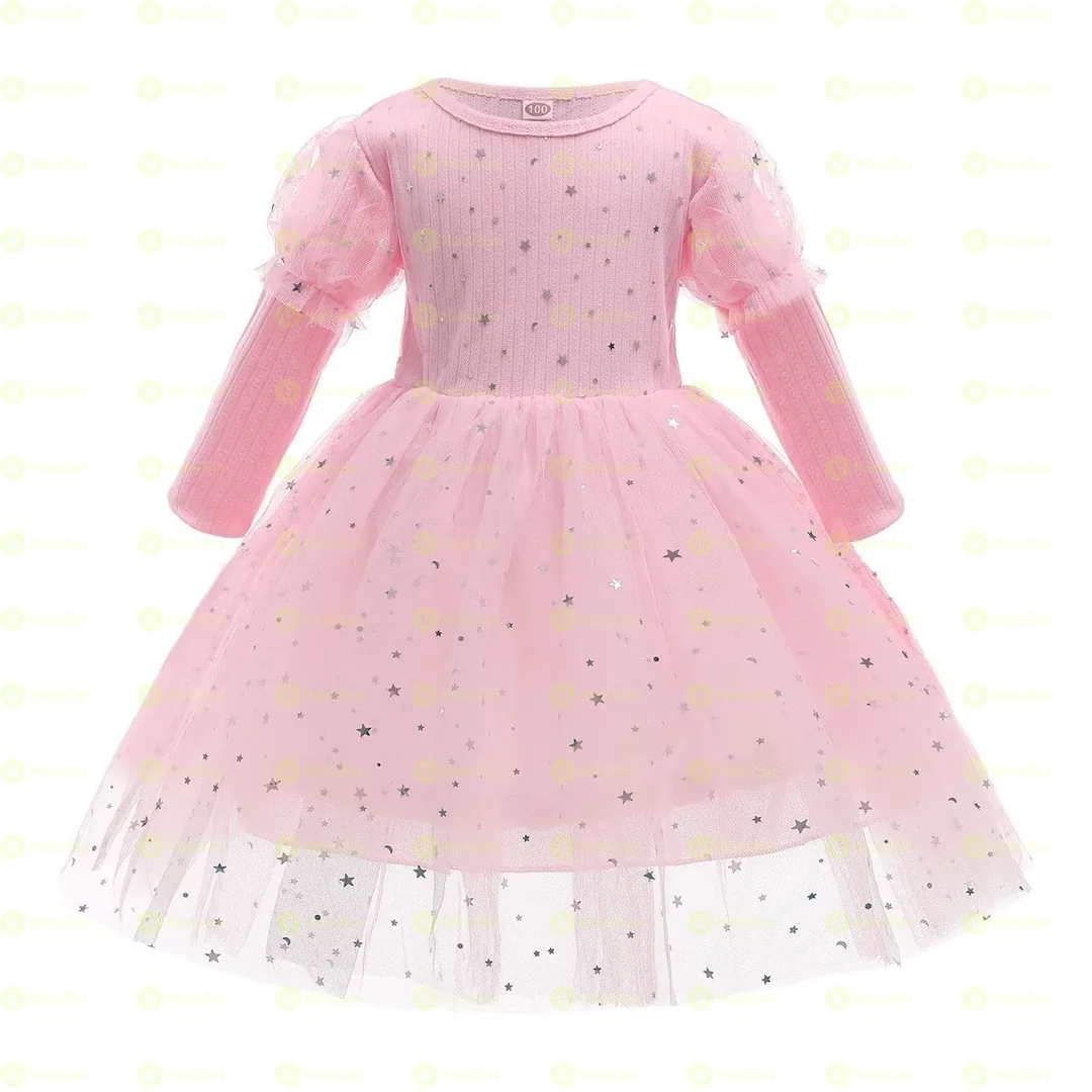 Trendy Mesh Gradient Longsleeves Party Dress