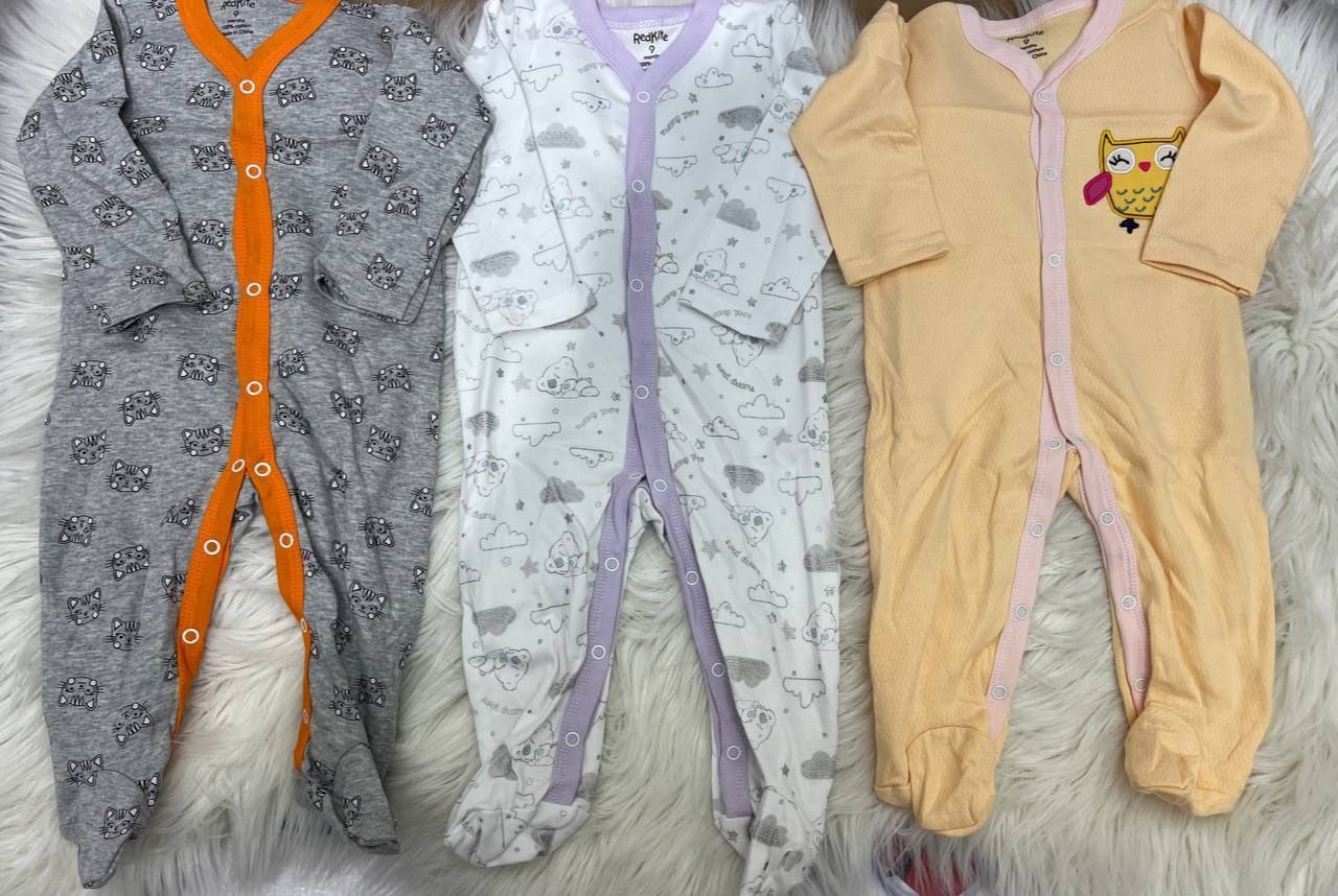 3-Piece Newborn Baby Foot Wrapped Jumpsuit