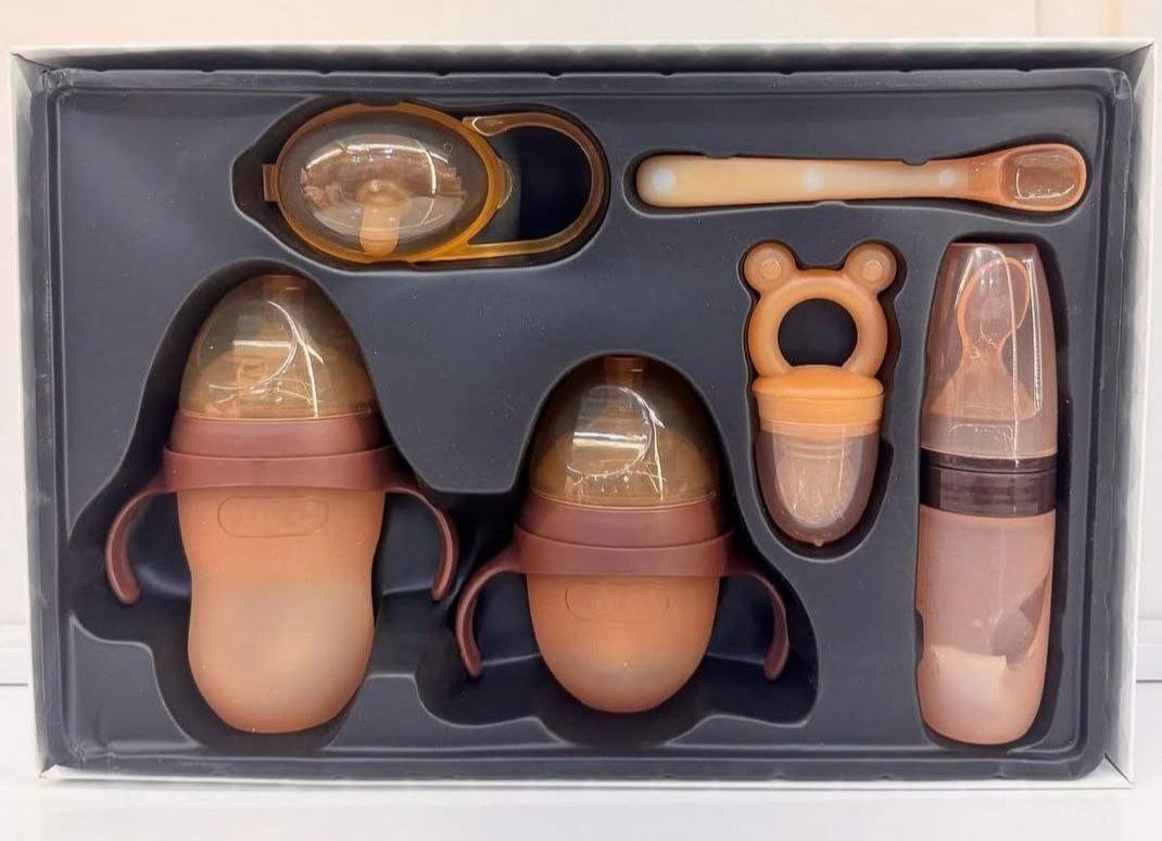 6 Pieces BPA Free Silicone Baby Bottles Or Feeding Sets