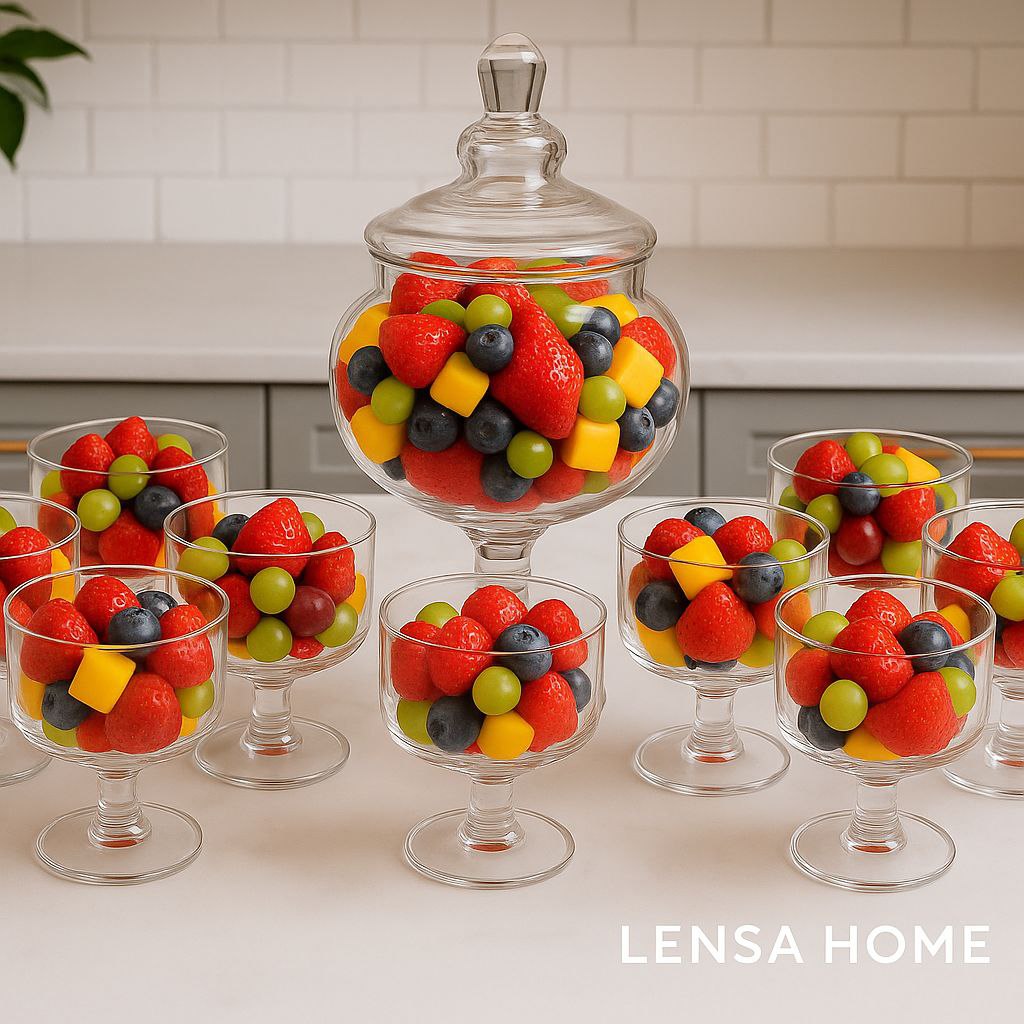 9 pcs Dessert Set Premium Glass