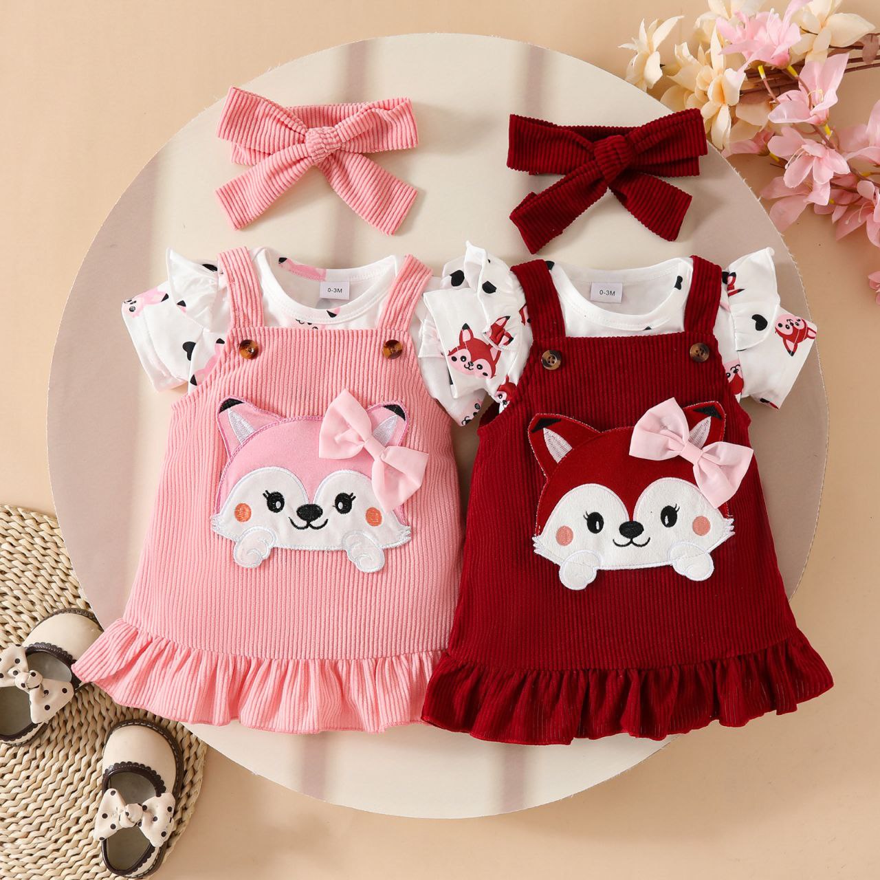 Babygirl Three Piece Set Floral Kids Dress