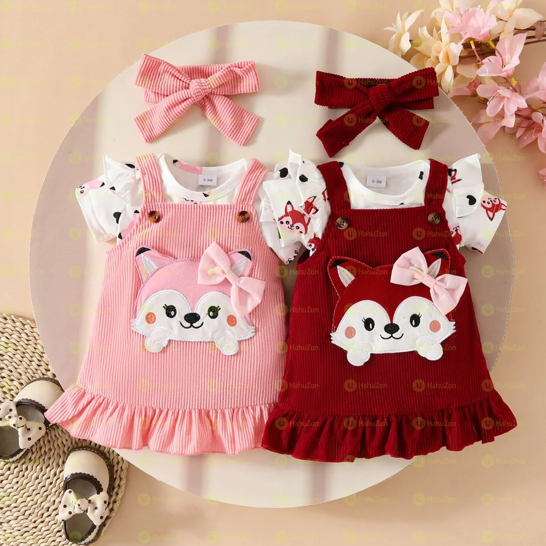 Babygirl Three Piece Set Floral Kids Dress