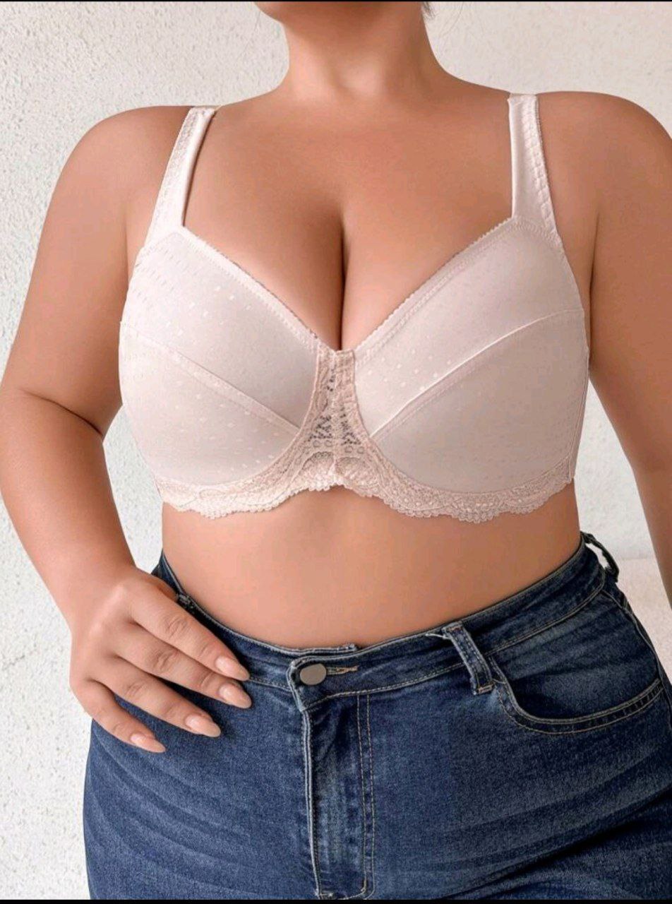 1pc Plus Size Wireless Thin-Cup Bra