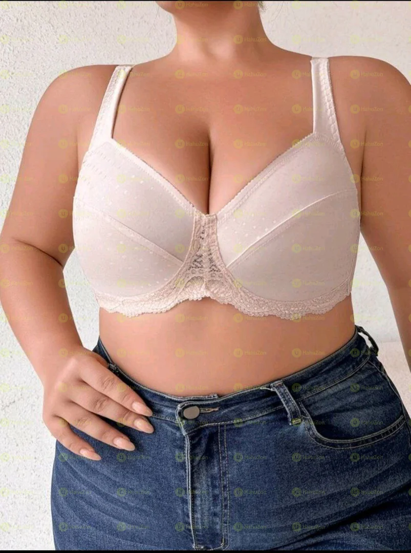 1pc Plus Size Wireless Thin-Cup Bra