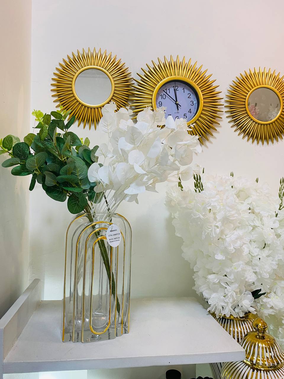 Glass Vase with Bunch of Flower