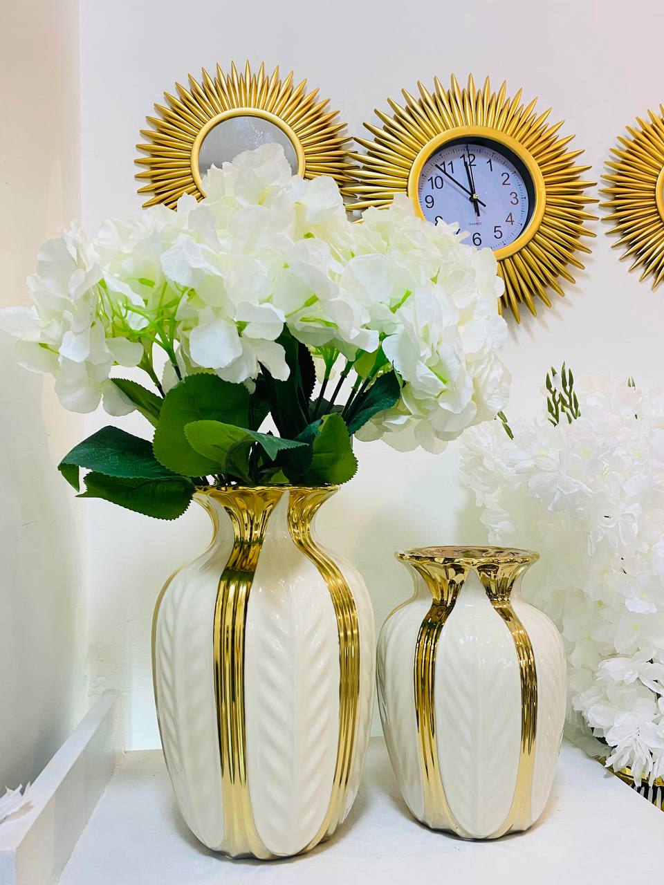 2 Piece Ceramic Vase with Flower