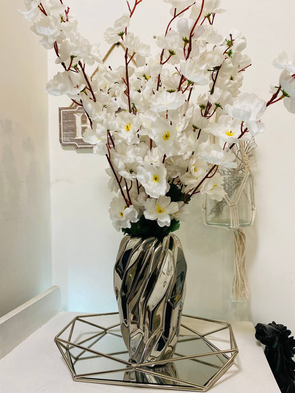 Silver Vase with Flower
