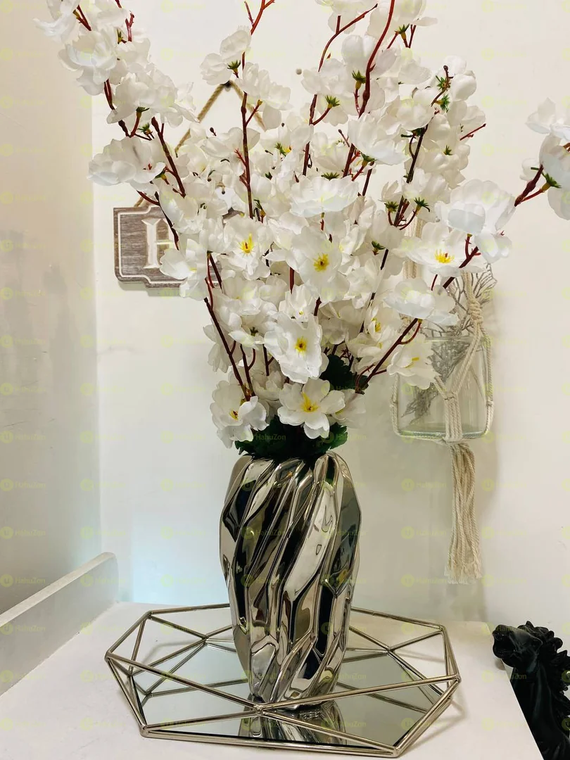Silver Vase with Flower