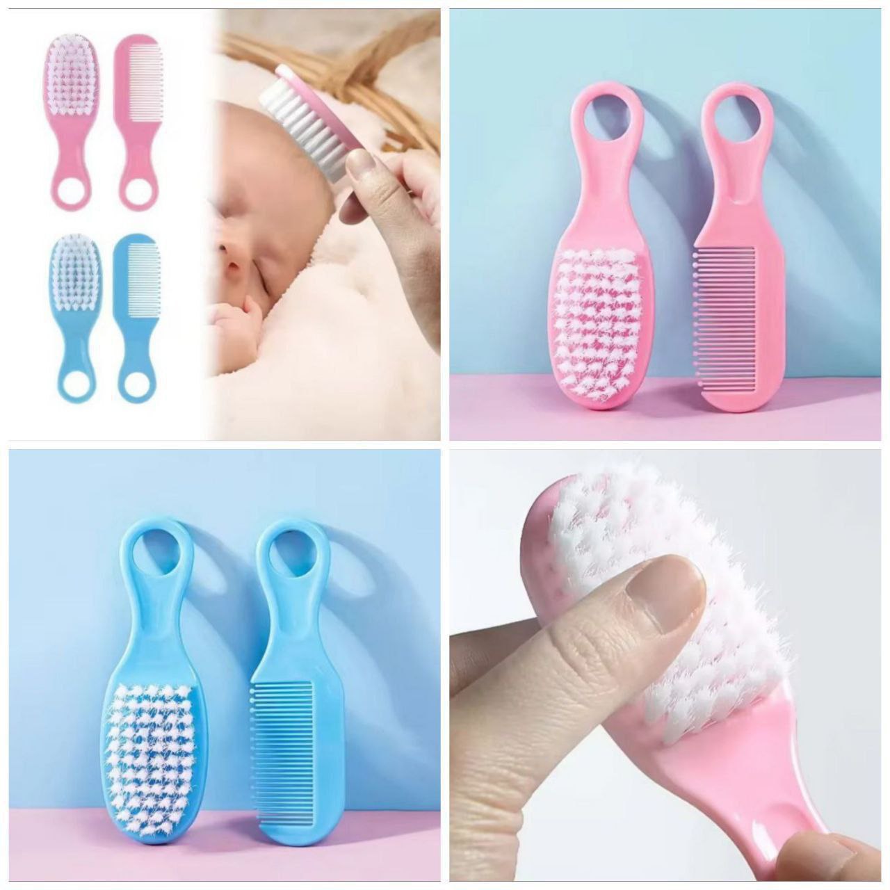 የልጆች ማበጠሪያና ብሩሽ አንድ ለይ የያዘ