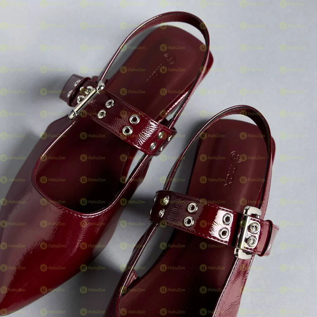 Max Pointy Toe Buckle Sling Back Women's Flat