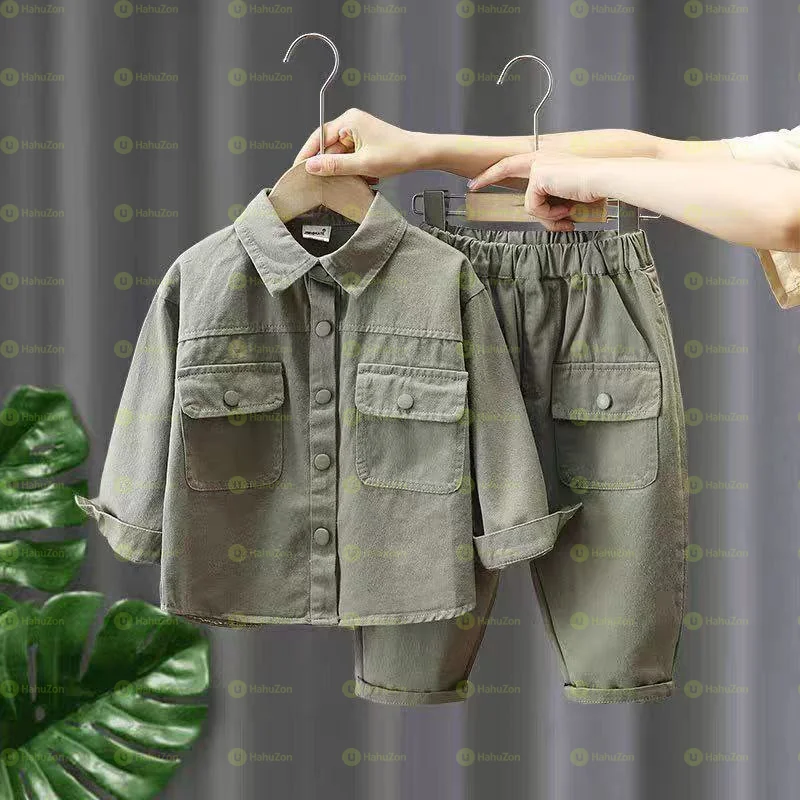 Toddler Boys Thin Coat and Pant Set