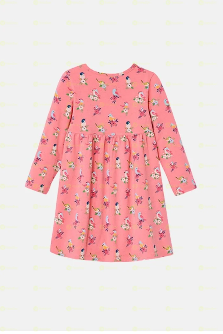 Tchibo Toddler Girls Long Sleeve All Over Print Dress Brand