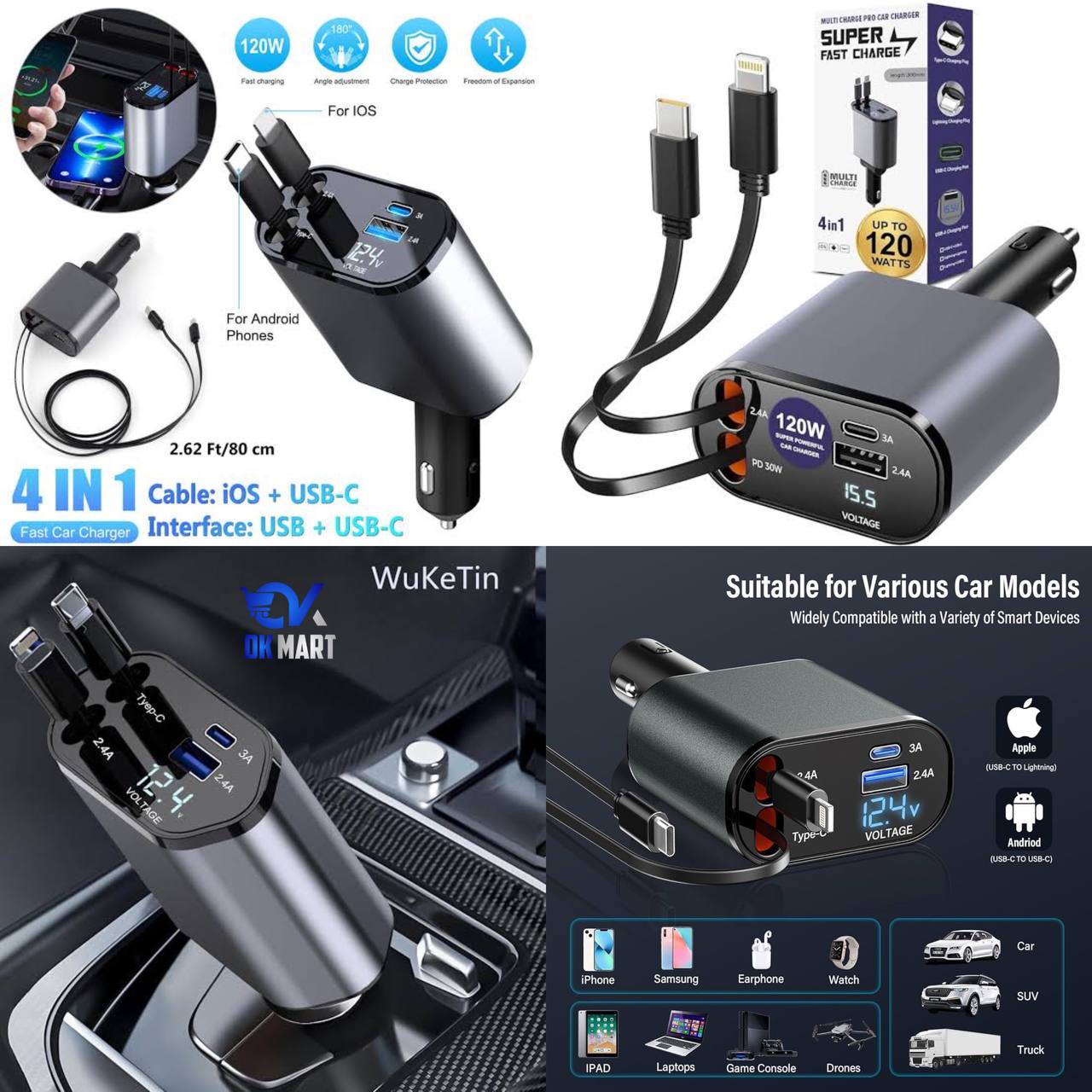 4in1 Fast Car Charger