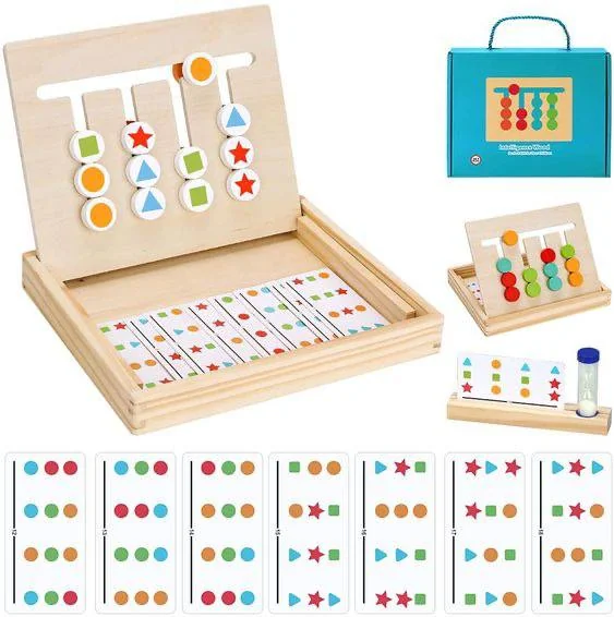 የእንጨት የቅርጽ እና የቀለም ማዛመጃ መጫወቻ