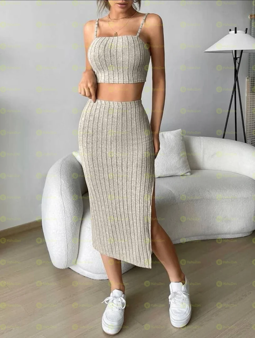 Knit Top & Skirt Set