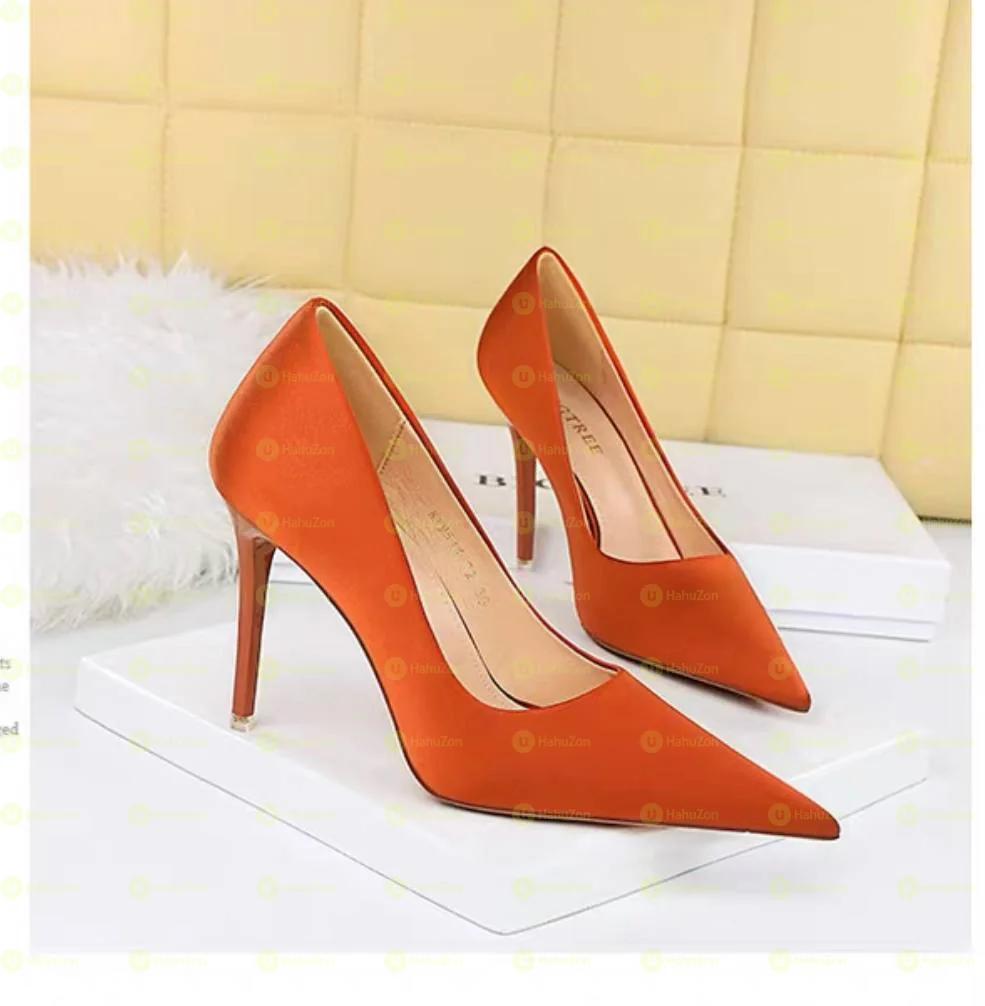 Orange Color Bigtree Silky Point Shoes