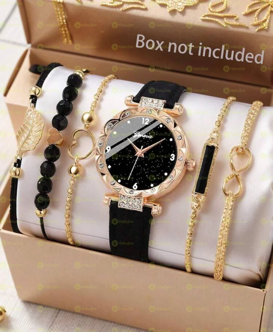 6pc Watch and Bracelet Set