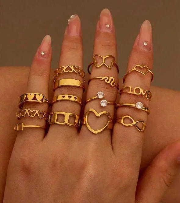 15pc Stainless Steel Rings