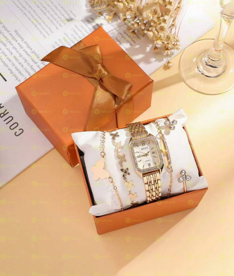 5pc Watch and Bracelet Set