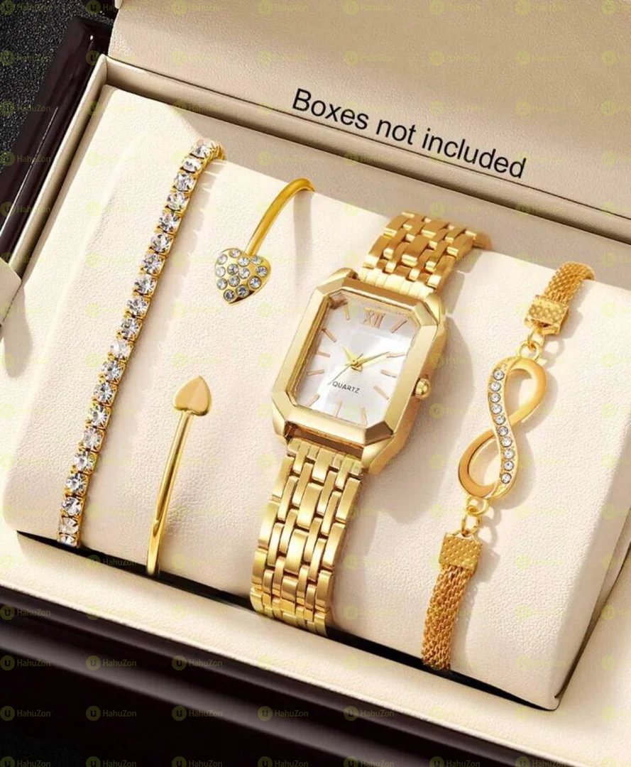 4pc Watch and Bracelet Set