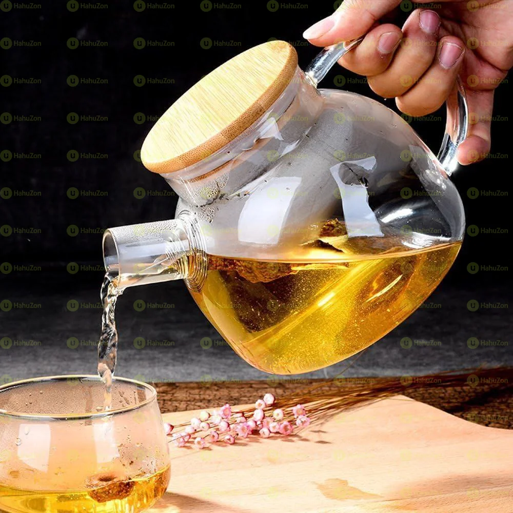 1 Litter Heat Resistance Glass Tea Pot