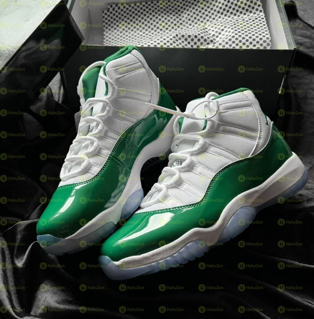 Air Jordan 11 Retro Green &White Men's