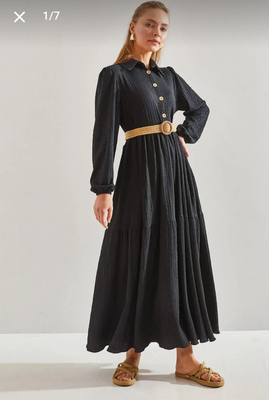 Belted Knitted Long Dress