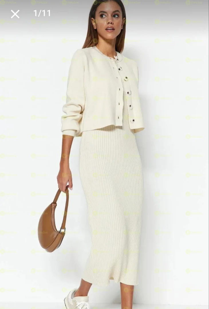 2 Piece Ribbed Knit 2 Maxi Dress