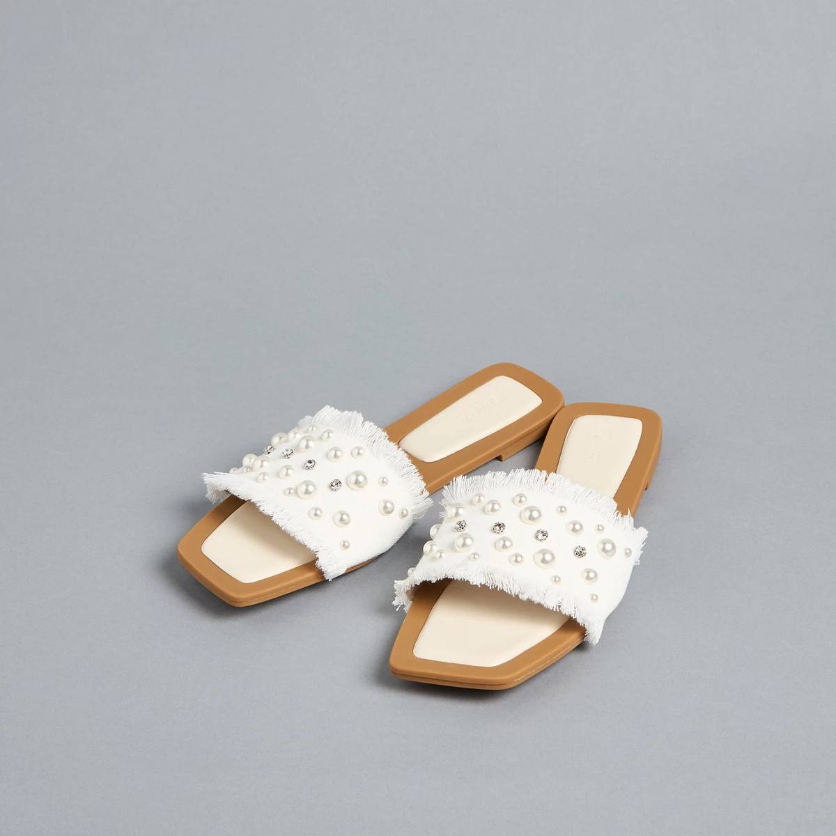 Max Embellished Slip On Flat Sandals