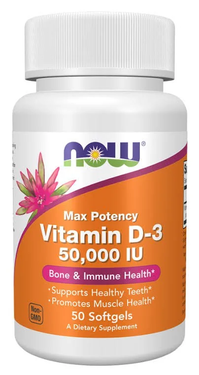 Now Vitamin D3 50,000IU 50 Capsules