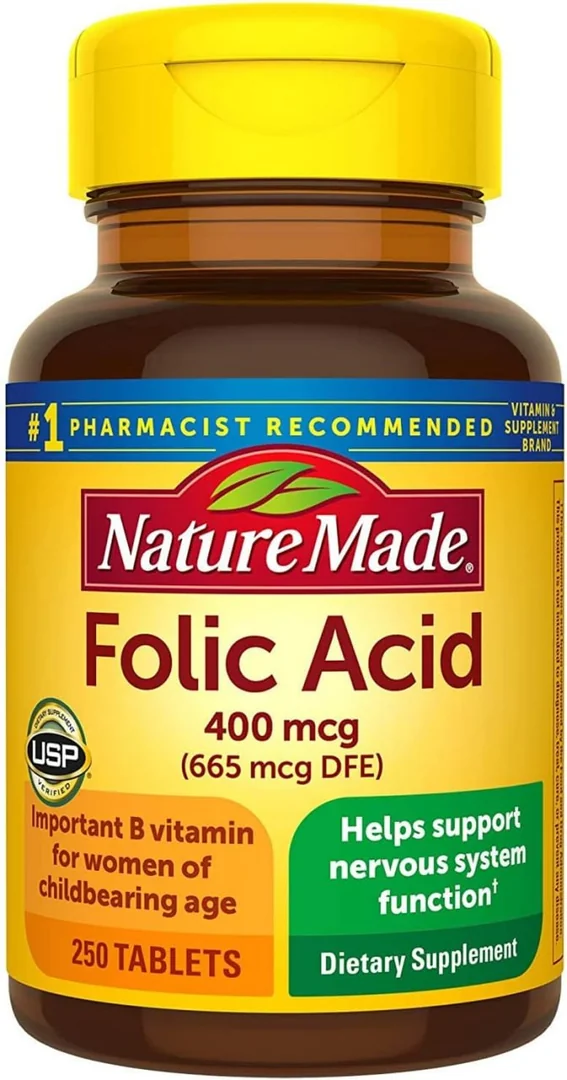 Nature Made Folic acid 400mcg 250 Tablets