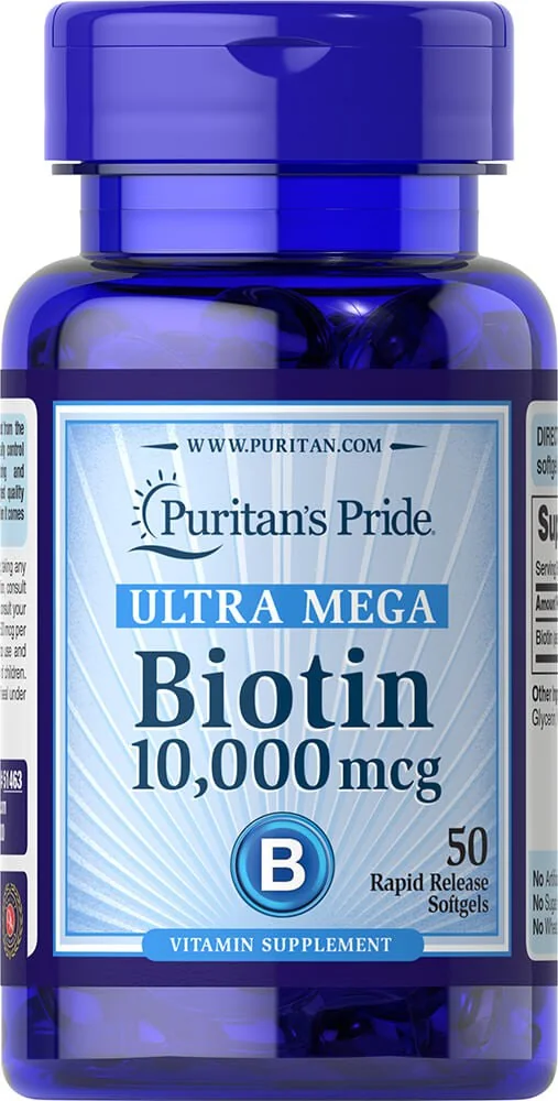 Puritan's Pride Biotin 10,000 mcg 50 Softgel