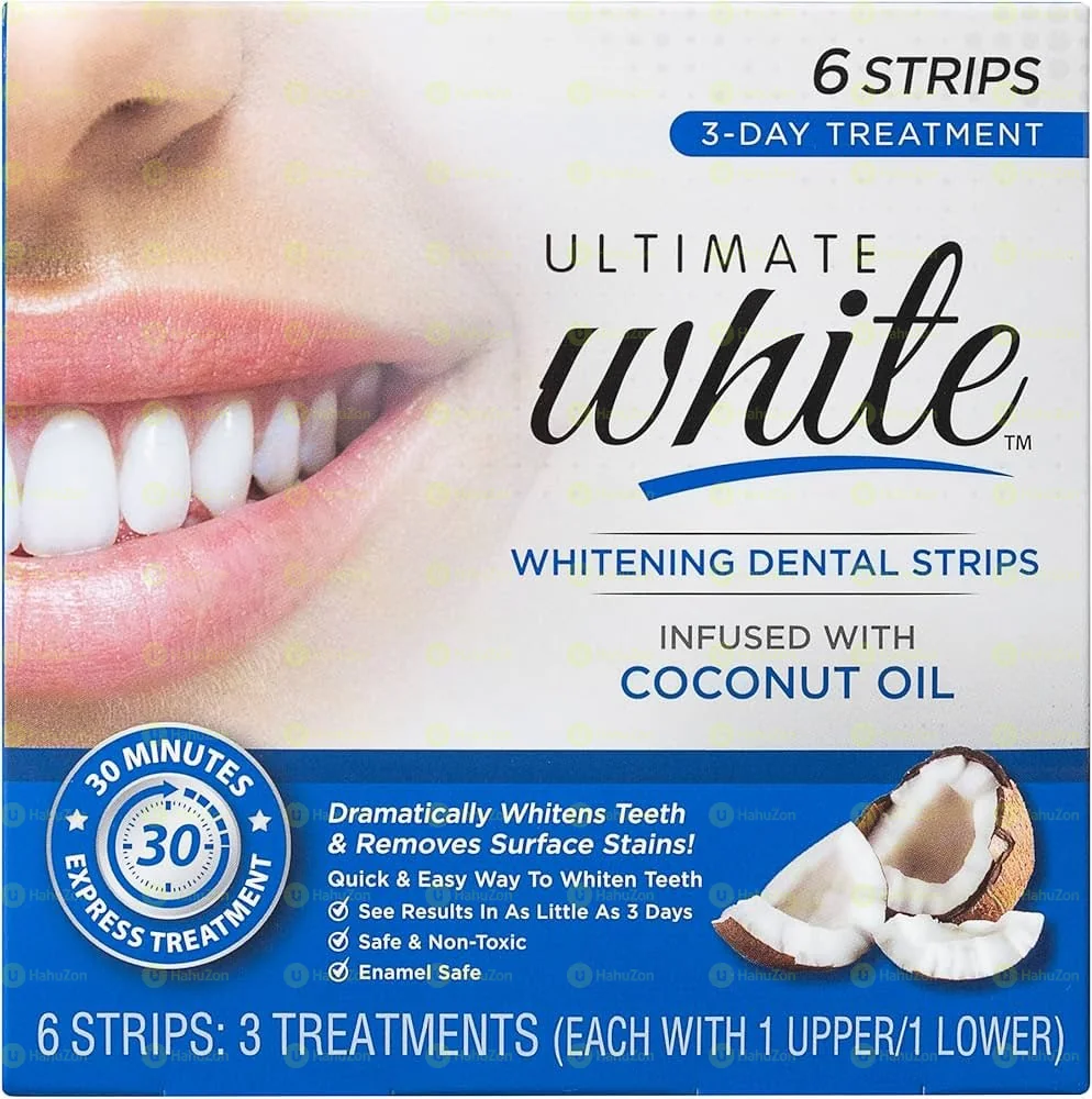 Ultimate White Whitening Dental Strips with Coconut Oil 6 Strips