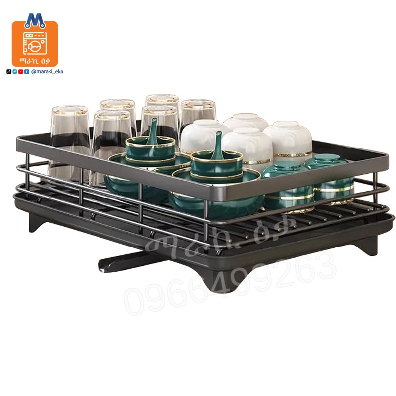 ባለ 3 ደረጃ የታጠቡ የኪችን እቃዎች ማድረቂያ መደርደሪያ