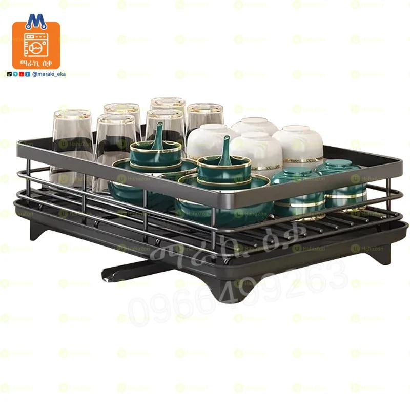 ባለ 3 ደረጃ የታጠቡ የኪችን እቃዎች ማድረቂያ መደርደሪያ