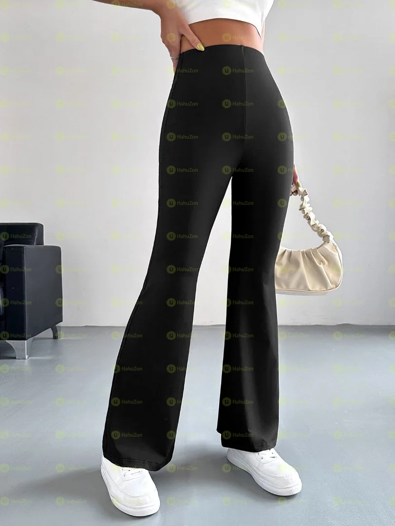 SHEIN EZwear Solid Flare Leg Pants