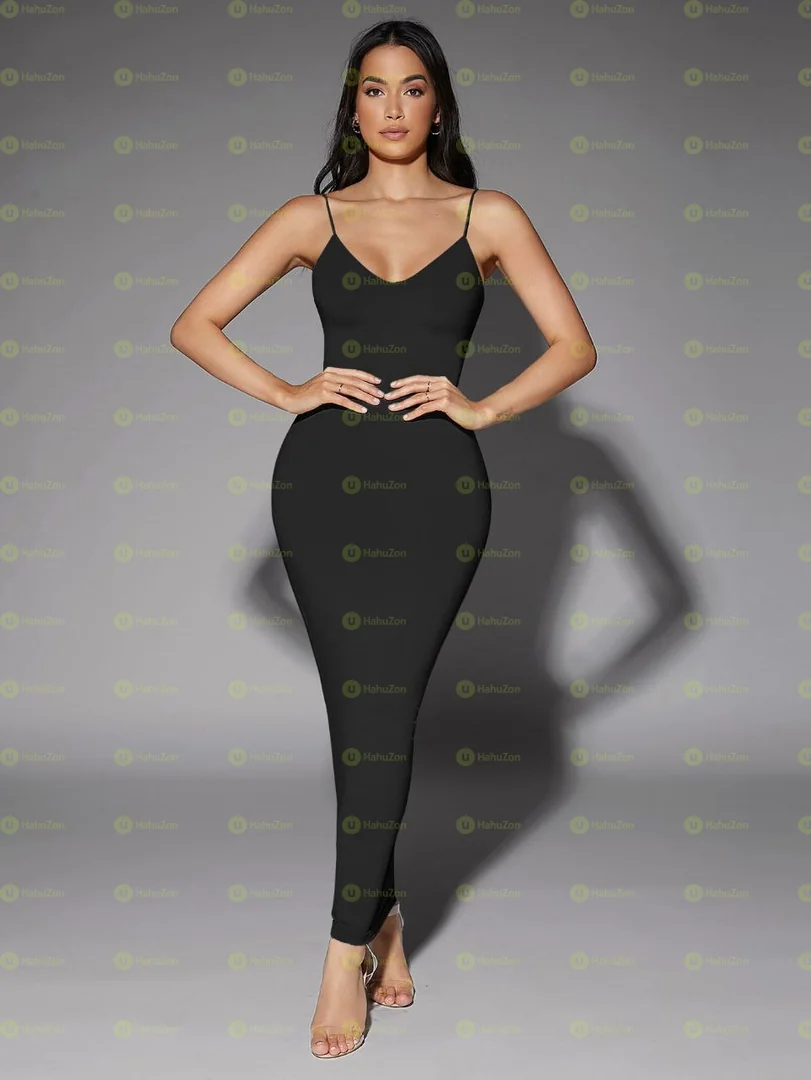 Solid Backless Bodycon Dress