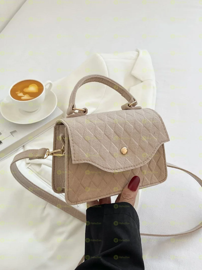 Mini Geometric Embossed Metal Decor Flap Square Bag