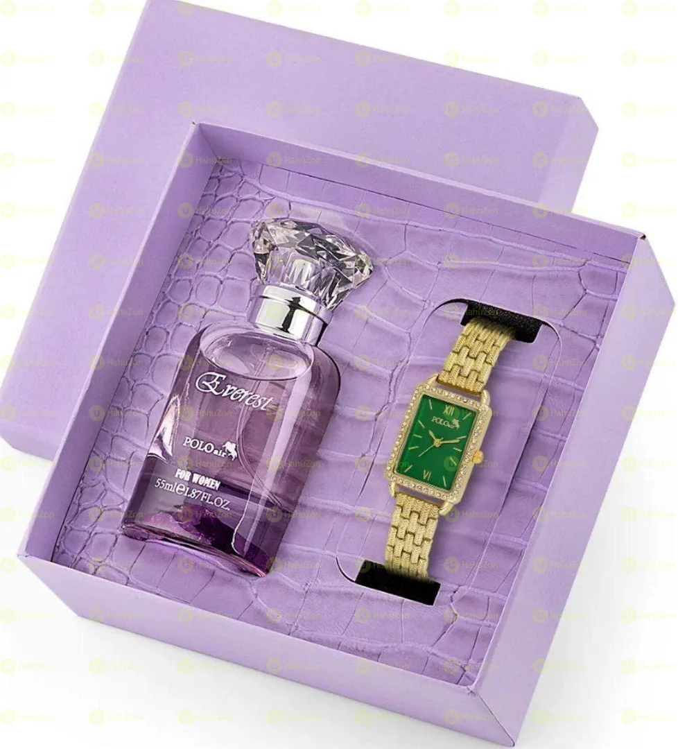 Women's Wristwatch and 55 Ml Perfume Set Gift Box Combination