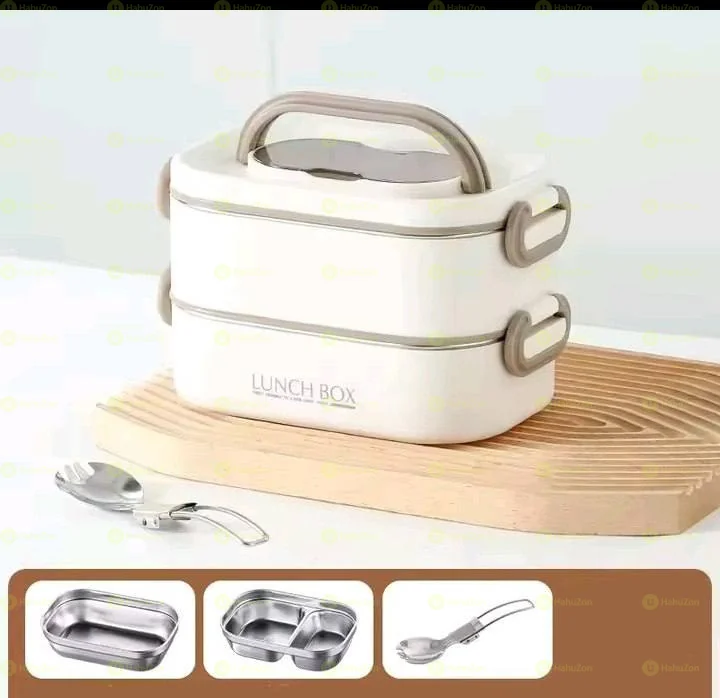 2 ተደራቢ 3 ፓርቲሽን ያለው ፔርሙዝ የምሳ እቃ