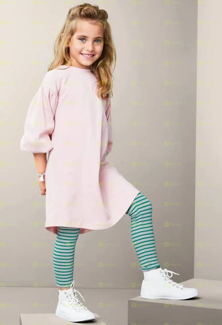 Tchibo Kid Girls 2 Pc All Over Print Pull On Leggings