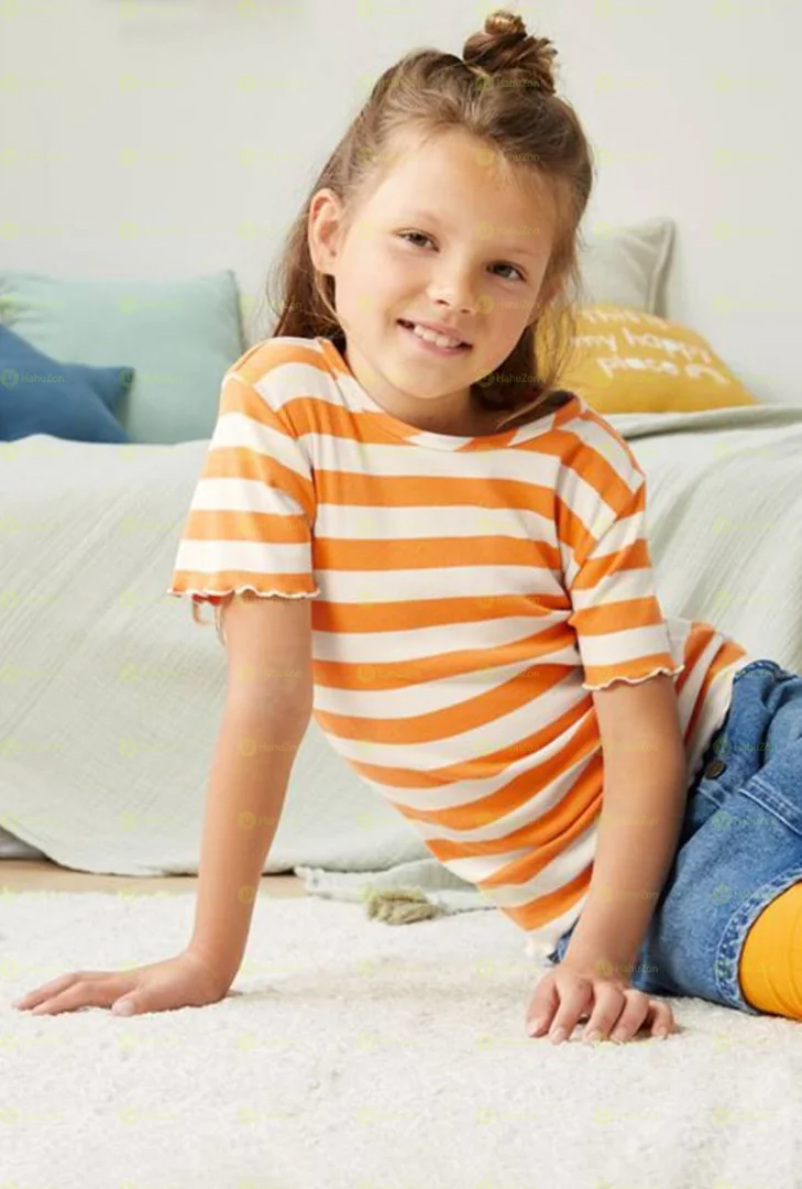 Tchibo Kid Girls 2pcs Short Sleeve Rip Top