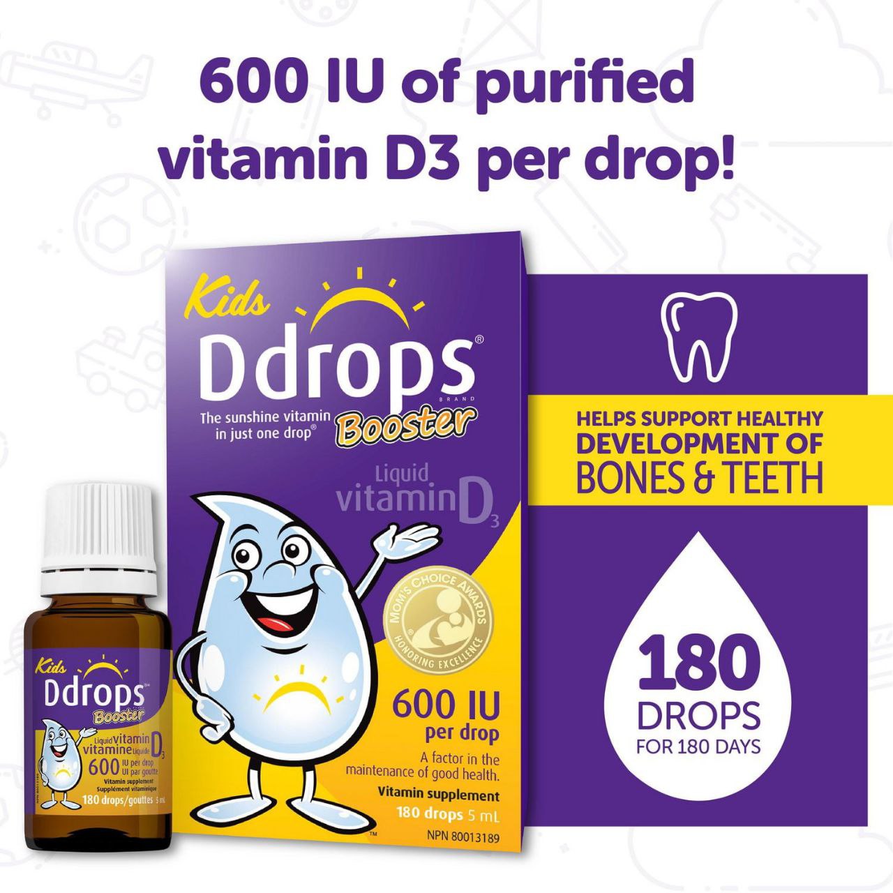 Ddrops® Booster Liquid Vitamin D3 Vitamin Supplement