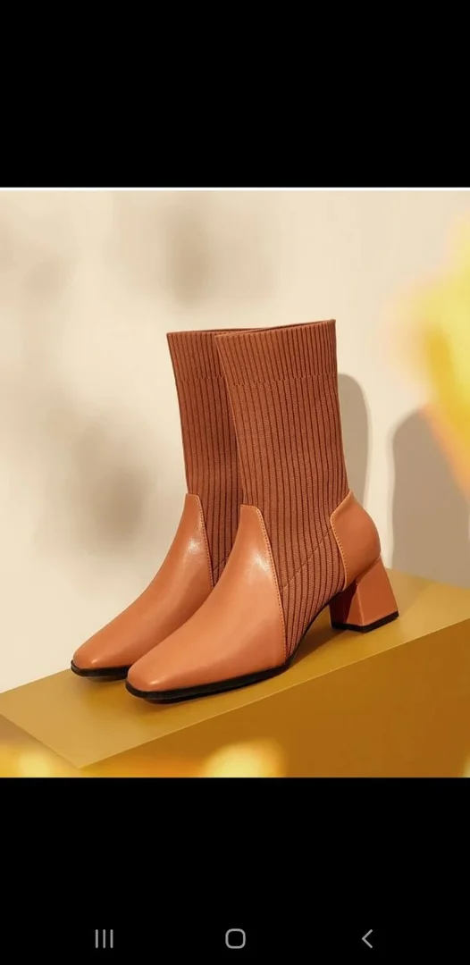 Cuccoo Minimalist Panel Detail Sock Boots