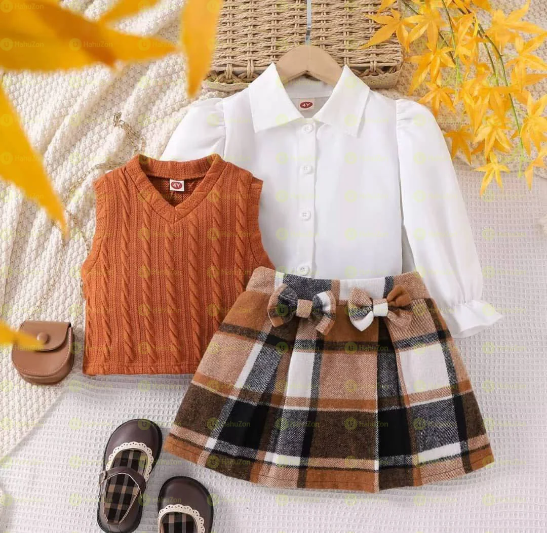 3pcs Girls' Casual Set Outfit