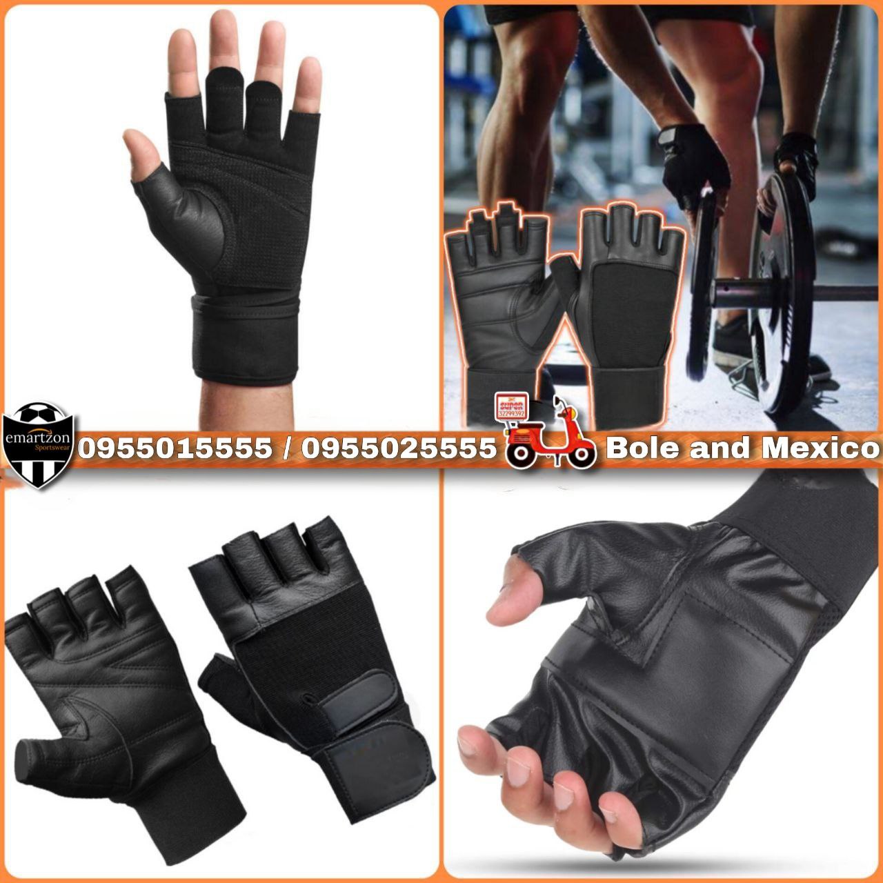 Leather Weight Lifting Gym Workout Gloves