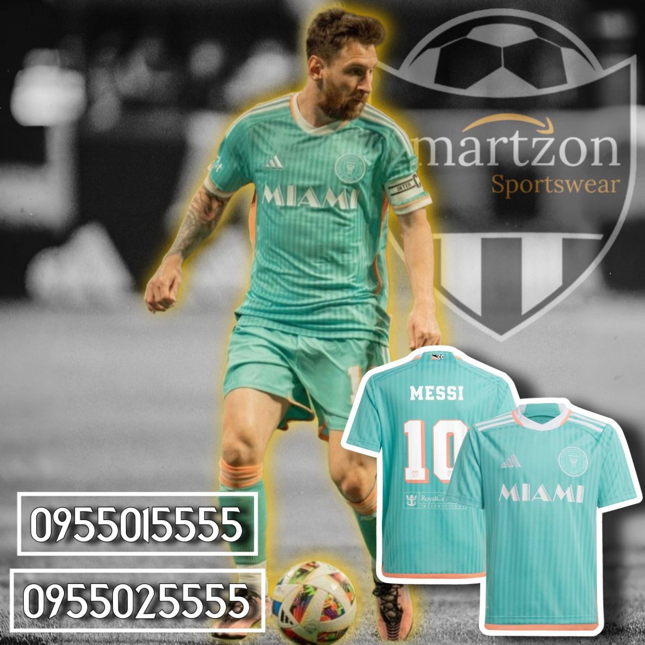 Original Adidas Inter Miami 2024 Season 3rd Kit With Messi