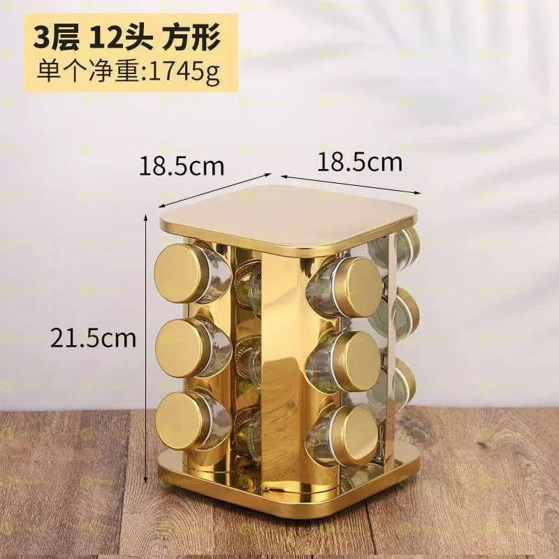 12 ፍሬ የጠርሙስ ብልቃጥ የቅመማ ቅመም ማስቀመጫ