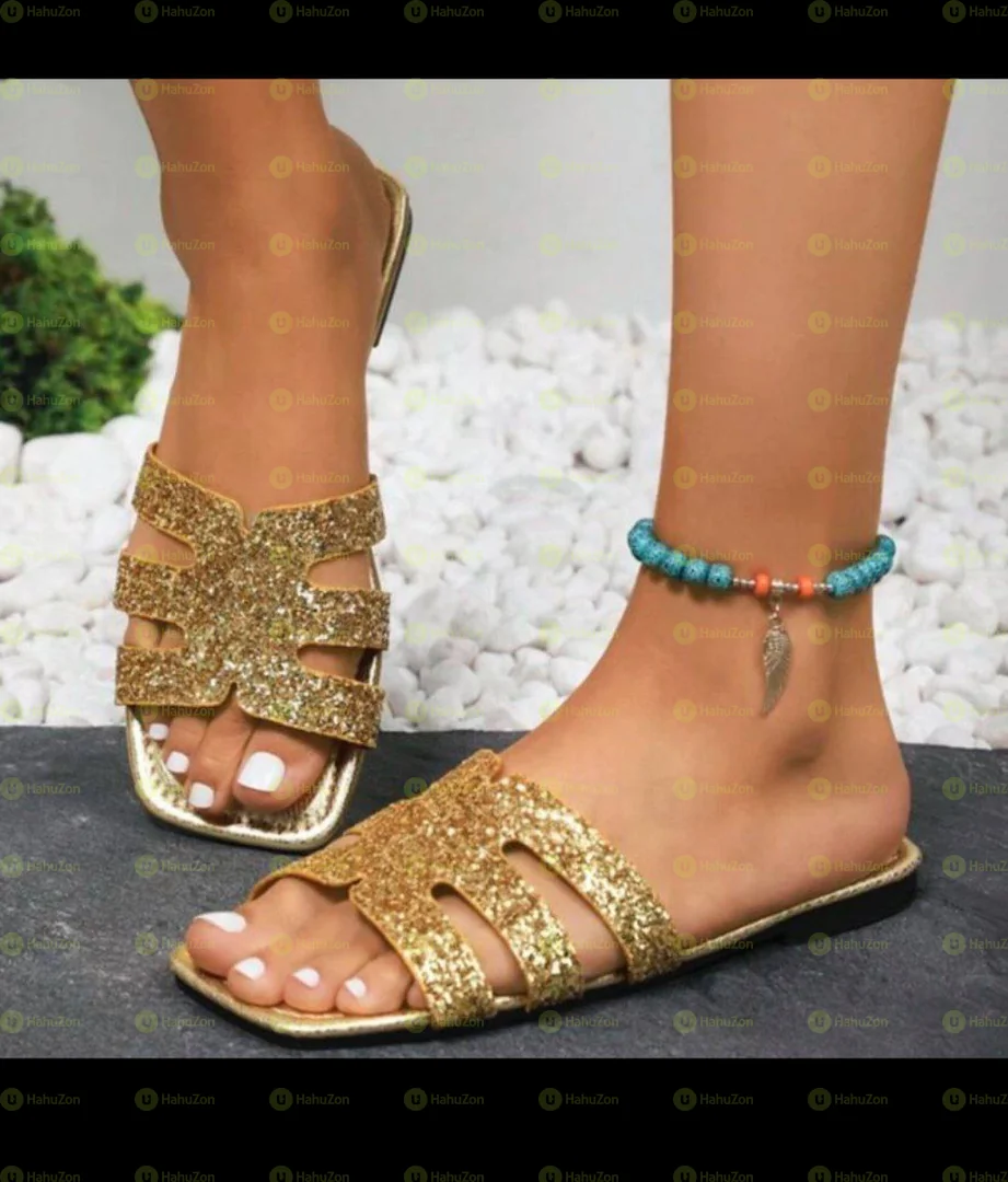 Golden Flat Shoes